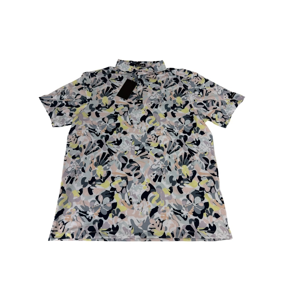 Bad Birdie Core Polo Savannah Swing Golf Shirt Men's Size Medium M Patterned NWT